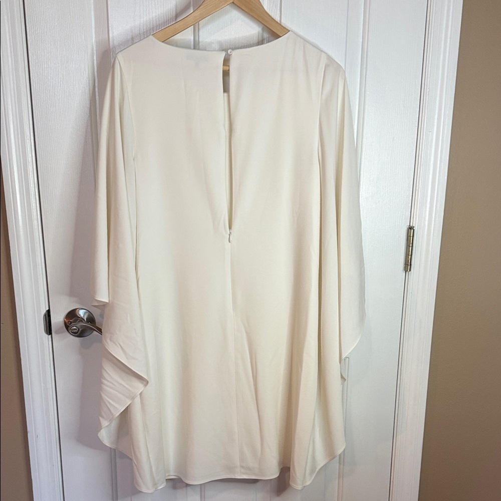 Halston Heritage Ivory Layered Flutter Sleeve Tunic - Picture 5 of 5